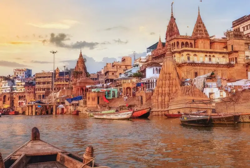 Temples and ghats along the Ganges in Varanasi